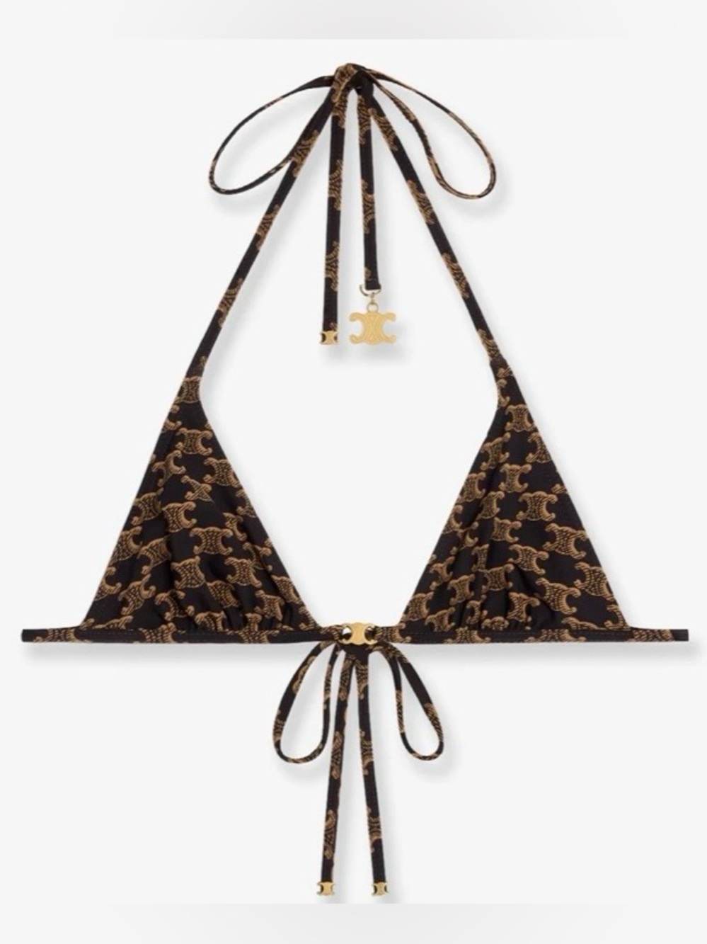 CELINE Triomphe logo bikini top